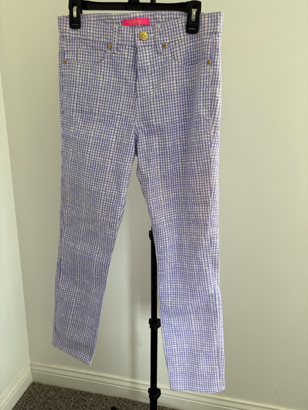 Lilly Pulitzer Lavender Plaid Straight Leg Pants